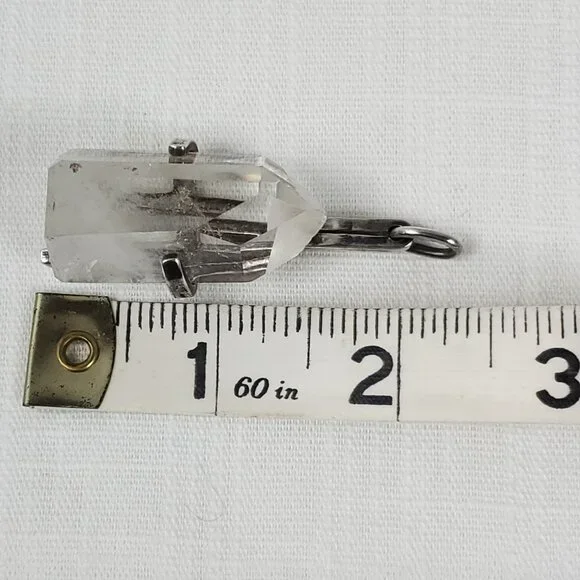 Gorgeous Large Crystal Quartz Pendant W/Sterling Silver 925 Crystal Holder - Picture 6 of 8
